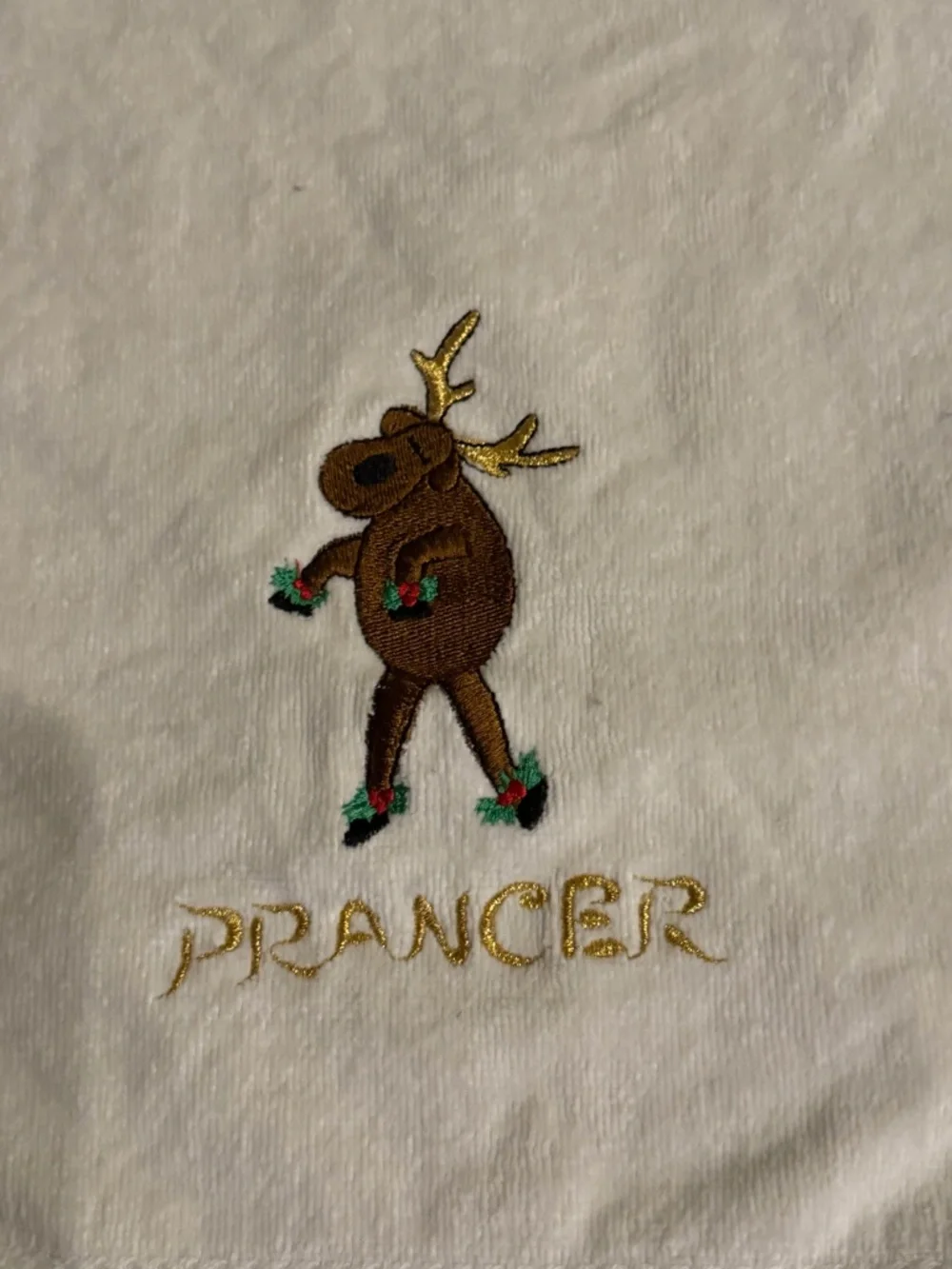Vtg Avanti Grand Prix Reindeer Hand Towels 27x15 Set 4 Dasher Dancer Prancer